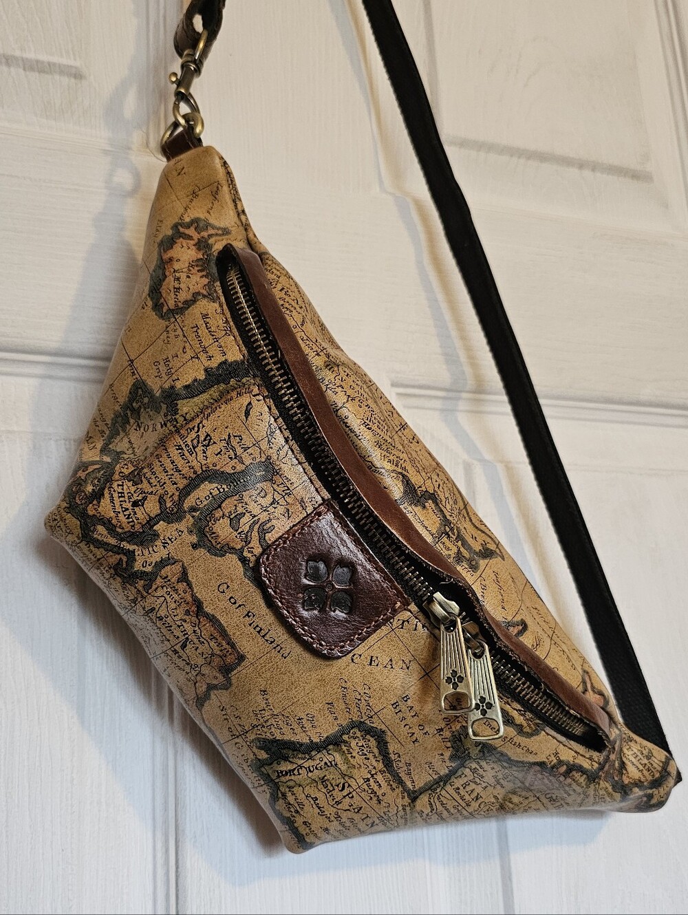 Patricia Nash Tinchi Leather Belt Bag European Map